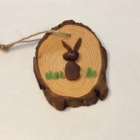 Other - Wood Slice Rabbit Ornament